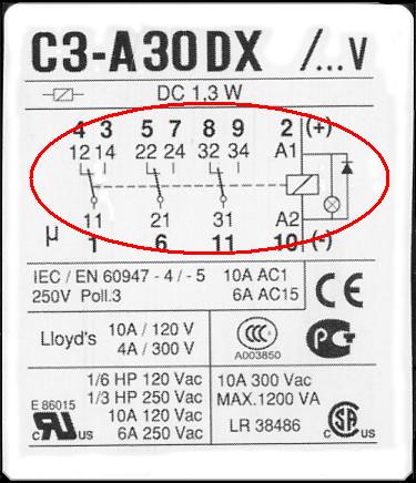 Elektrisches Anschlussbild mit fortlaufender DIN-Bezeichnung